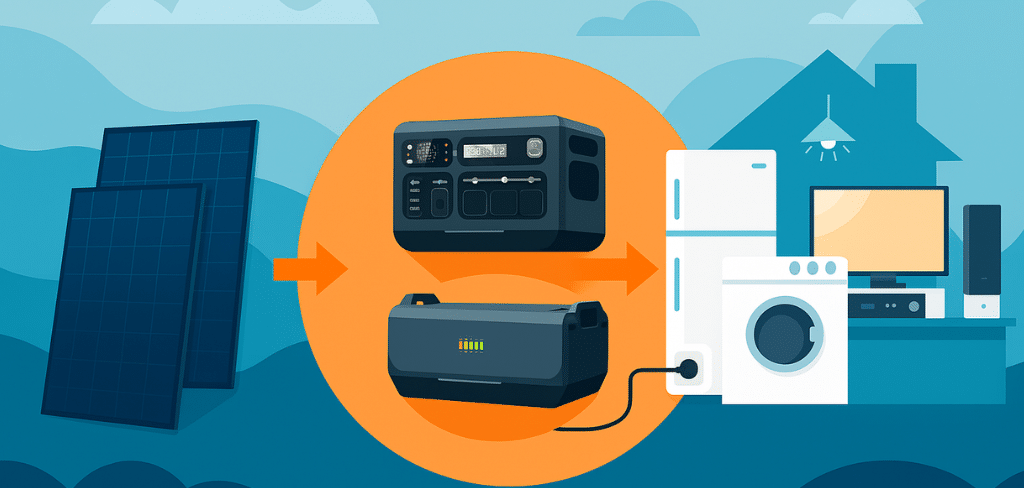 Indépendance énergétique, panneaux solaires, batteries IZYWATT, appareils électro ménagers télé luminaires